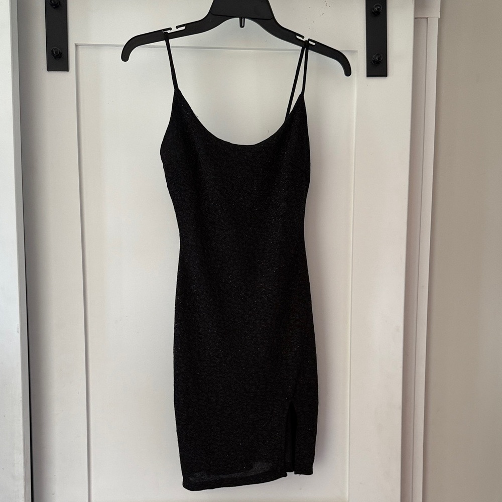 Windsor Black Sparkle Mini Slip Dress